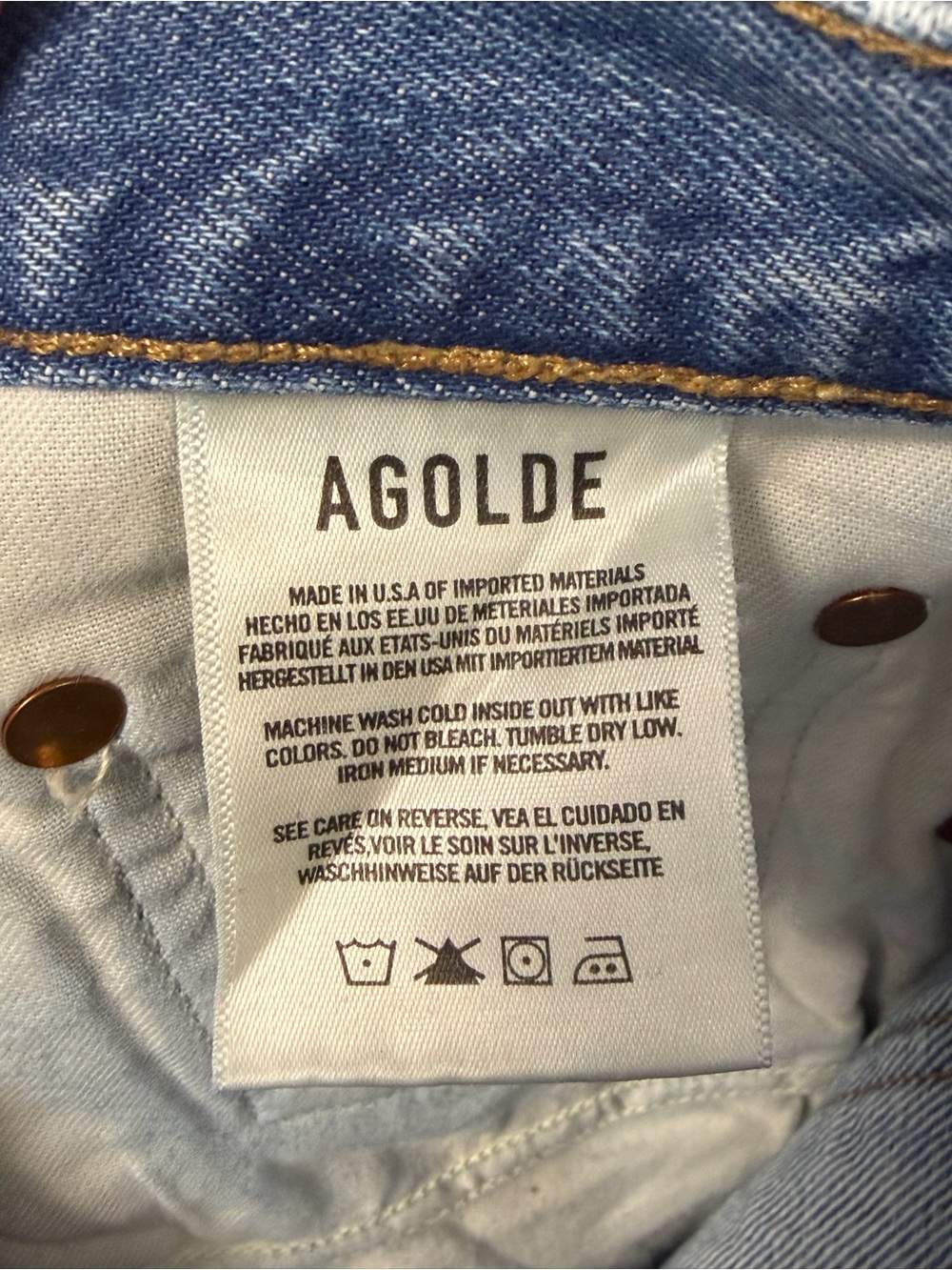 AGOLDE Designer Riley High Rise Straight Crop Frayed Hem Denim Size 28 - Picture 5 of 6